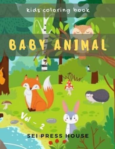 Kids Coloring Book Baby Animal Vol-2