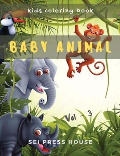 Kids Coloring Book Baby Animal Vol-3