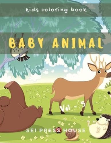 Kids Coloring Book Baby Animal Vol-5