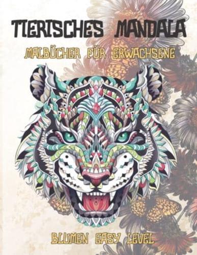 Malbücher Für Erwachsene - Blumen Easy Level - Tierisches Mandala