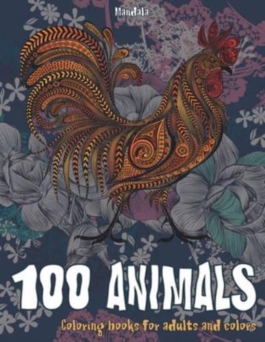 Mandala Coloring Books for Adults and Colors - 100 Animals