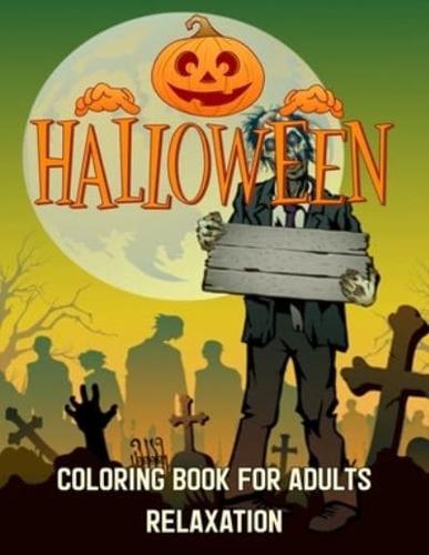 Halloween Coloring Book For Adults Relaxation