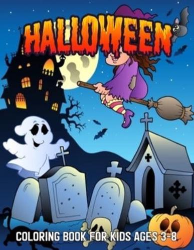 Halloween Coloring Book For Kids Ages 3-8