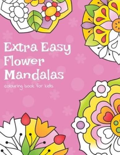 Extra Easy Flower Mandalas Colouring Book For Kids