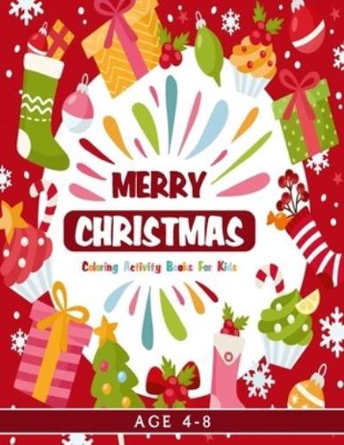 Merry Christmas Coloring Activity Books For Kids Age 4-8