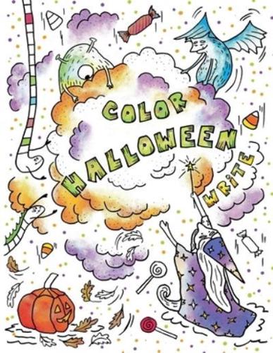 Halloween Coloring And Writing Book For Kids