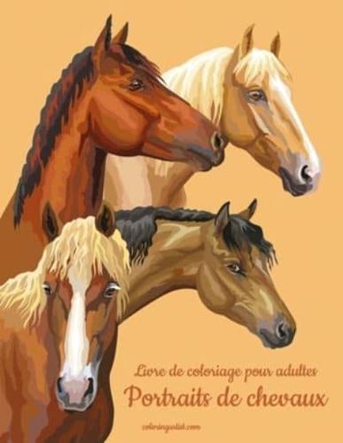 Livre de coloriage pour adultes Portraits de chevaux