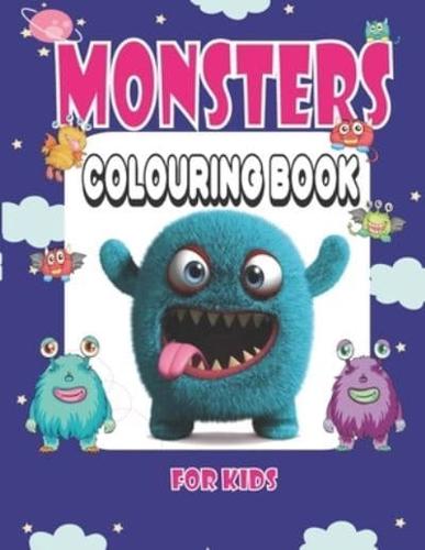 Monsters Colouring Book for Kids : 30-Cute monsters colouring book for toddlers and kids ages 3-8