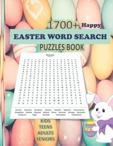 HAPPY EASTER WORD SEARCH PUZZLES BOOK : 100 Puzzles 1700+ Easter words Across 10 Categories like: Easter Traditions, Culture, Rituals etc. Solutions for easy reference   Best Easter spring Gift for all ages   Easter word search large print
