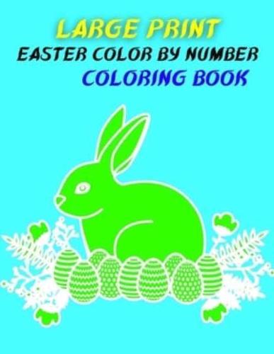 Large Print Easter Color By Number Coloring Book