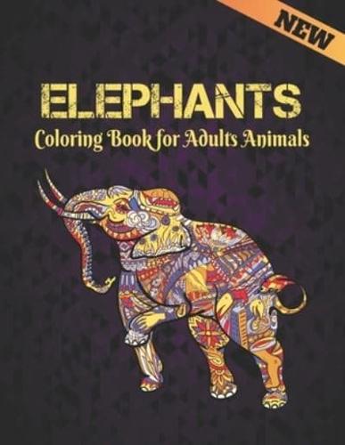 Coloring Book for Adults Animals Elephants:  50 One Sided Elephant Designs Coloring Book Elephants Stress Relieving100 Page Elephants Coloring Book for Stress Relief and Relaxation Elephants Coloring Book Adults Men & Women Adult Coloring Book Gift