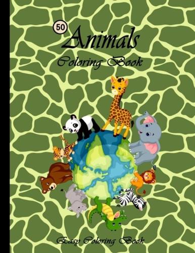 Animals Coloring Book: Activity coloring books for animal lover   Beautiful animals designs for stress relieve and relaxation   Easy animals coloring book for kids & Adults   coloring book bold lines, high contrast..