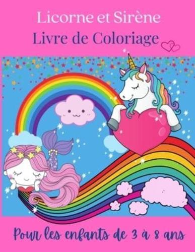 Licorne Et Sirène Livre De Coloriage Pour Les Enfants De 3 À 8 Ans