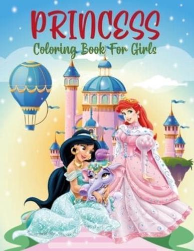 Princess Coloring Book for Girls: A Little Princess Coloring Book for Adults with 50 Beautiful Princess Frog Coloring Page for Adults Relaxation with Stress Relieving Designs: Cute Gift for Girls and Women