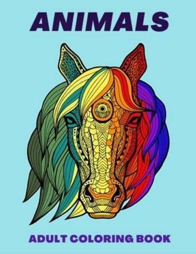 Animals Adult Coloring Book