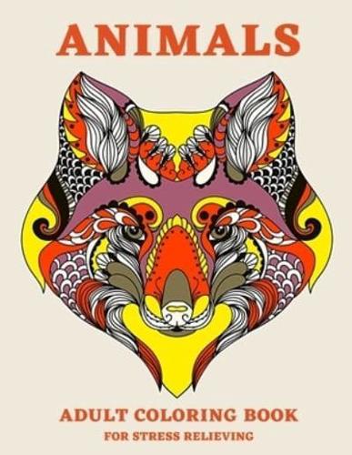 Animals Adult Coloring Book for Stress Relieving