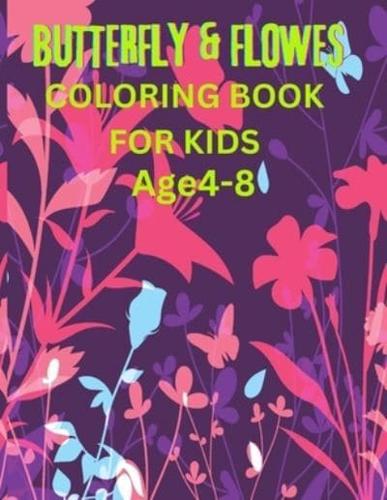Butterfly & Flowers Coloring Book For Kids