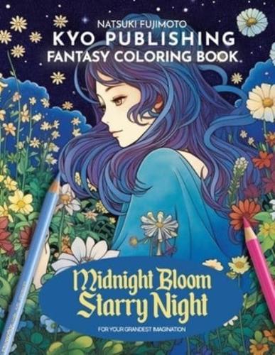 Flower Coloring Book Midnight Bloom Starry Night