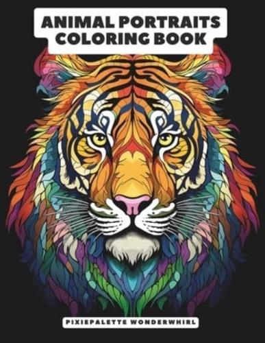 Animal Portraits Coloring Book in Mandala & Mosaic Style for Adults and Kids