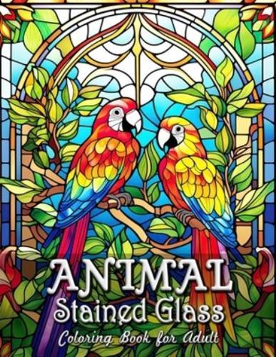 Animal Stained Glass Coloring Book for Adults