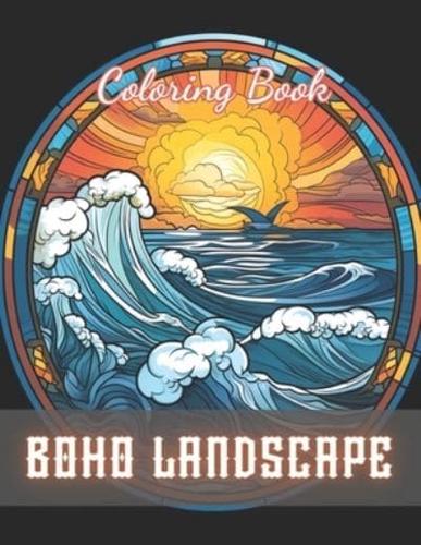 Boho Landscape Coloring Book for Adults