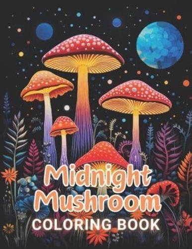 Midnight Mushroom Coloring Book For Adults