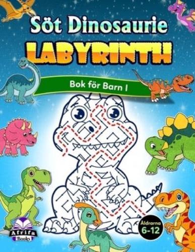 Söt Dinosaurielabyrintbok För Barn I Åldrarna 6-12