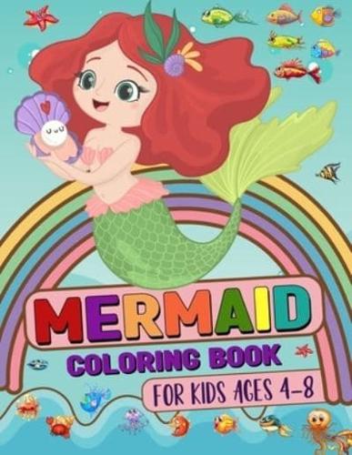 Mermaid Colorig Book For Kids Ages 4-8