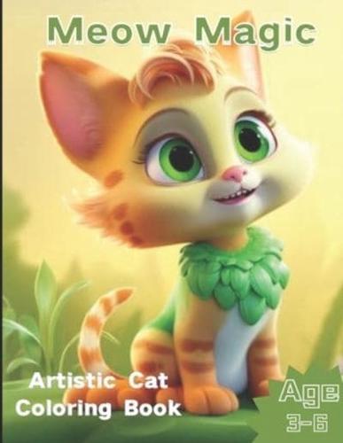 Meow Magic Artistic Cat - Whimsical Feline Creativity for Kids