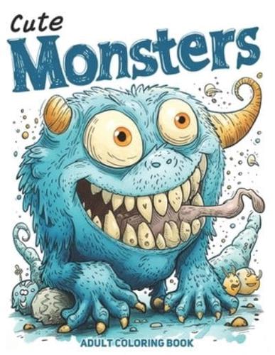 Cute Monsters Adult Coloring Book