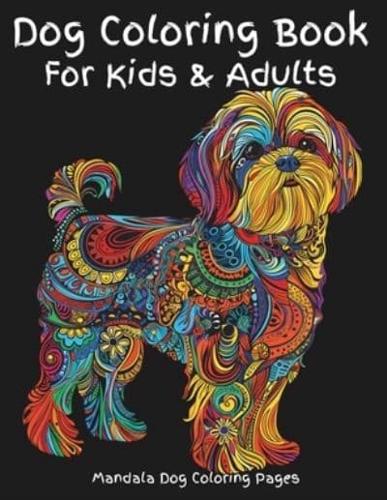 Dog Coloring Book For Kids & Adults