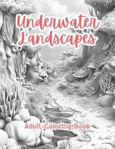 Underwater Landscapes Adult Coloring Book Grayscale Images By TaylorStonelyArt
