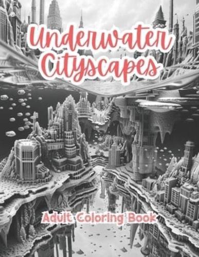 Underwater Cityscapes Adult Coloring Book Grayscale Images By TaylorStonelyArt