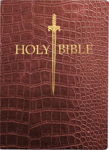 KJV Sword Bible, Large Print, Walnut Alligator Bonded Leather, Thumb Index