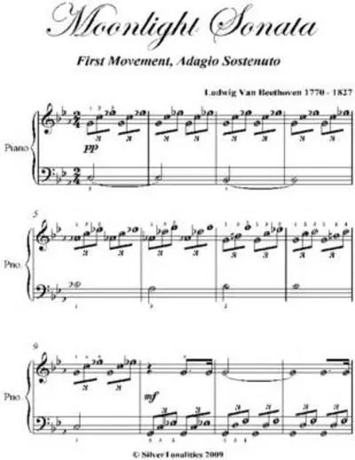 Moonlight Sonata 1st Mvt Beethoven Easy Elementary Piano Sheet Music :  Ludwig van Beethoven : 9781312010604 : Blackwell's