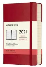 Moleskine 2021 12-month Daily Diary Pocket Notebook hard cover Planner - Scarlet Red