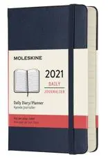 Moleskine 2021 12-month Daily Diary Pocket Notebook hard cover Planner - Sapphire Blue
