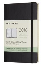Moleskine 12 Month Weekly Pocket Softcover Notebook Planner - Black - MOLESKINE