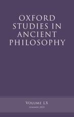 Oxford Studies in Ancient Philosophy. Volume 60 - Victor Caston (editor)