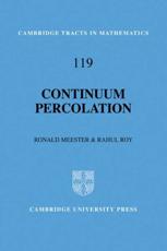 Continuum Percolation - Meester, Ronald