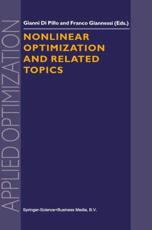 Nonlinear Optimization and Related Topics - Pillo, Gianni