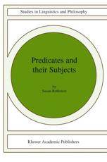 Predicates and Their Subjects - Rothstein, Susan