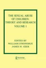 The Sexual Abuse of Children - William T. O'Donohue, James H. Geer