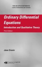 Ordinary Differential Equations : Introduction and Qualitative Theory, Third Edition - Cronin, Jane