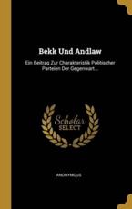 Bekk Und Andlaw - Anonymous (author)