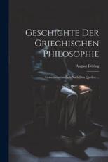 Geschichte Der Griechischen Philosophie - August DÃ¶ring