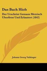 Das Buch Hiob - Johann Georg Vaihinger (translator)