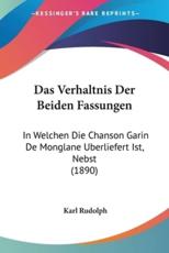 Das Verhaltnis Der Beiden Fassungen - Karl Rudolph (author)