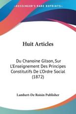 Huit Articles - Lambert-de Roisin Publisher (other)