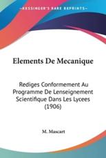 Elements De Mecanique - M Mascart (author)